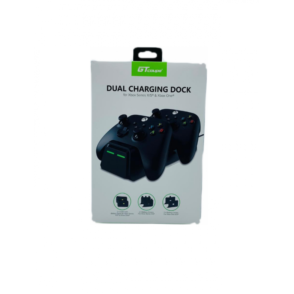 Зарядная станция Xbox Series S/X - Xbox One Dual Charging Dock+2 шт АКБ 1200 mAh с подсветкой GT
